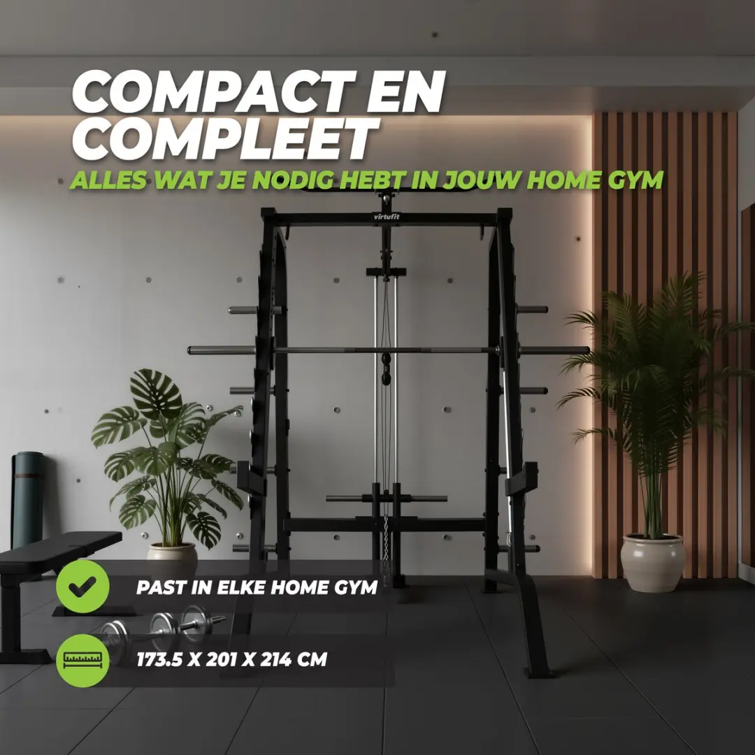 VirtuFit SM100 Smith Machine - Incl. Pulley Station - Zwart
