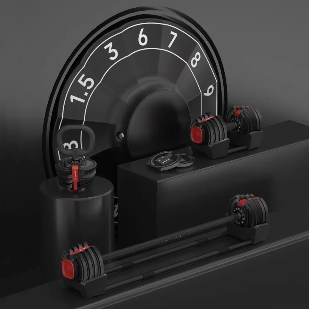 HMS 3-in-1 Dumbbell Set 43,5 kg - Zwart/Rood - afbeelding 6 van 6