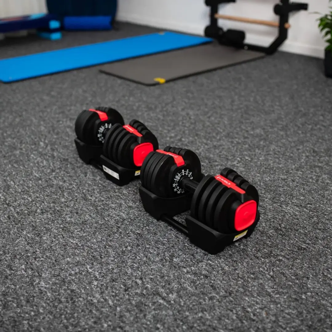 HMS 3-in-1 Dumbbell Set 43,5 kg - Zwart/Rood