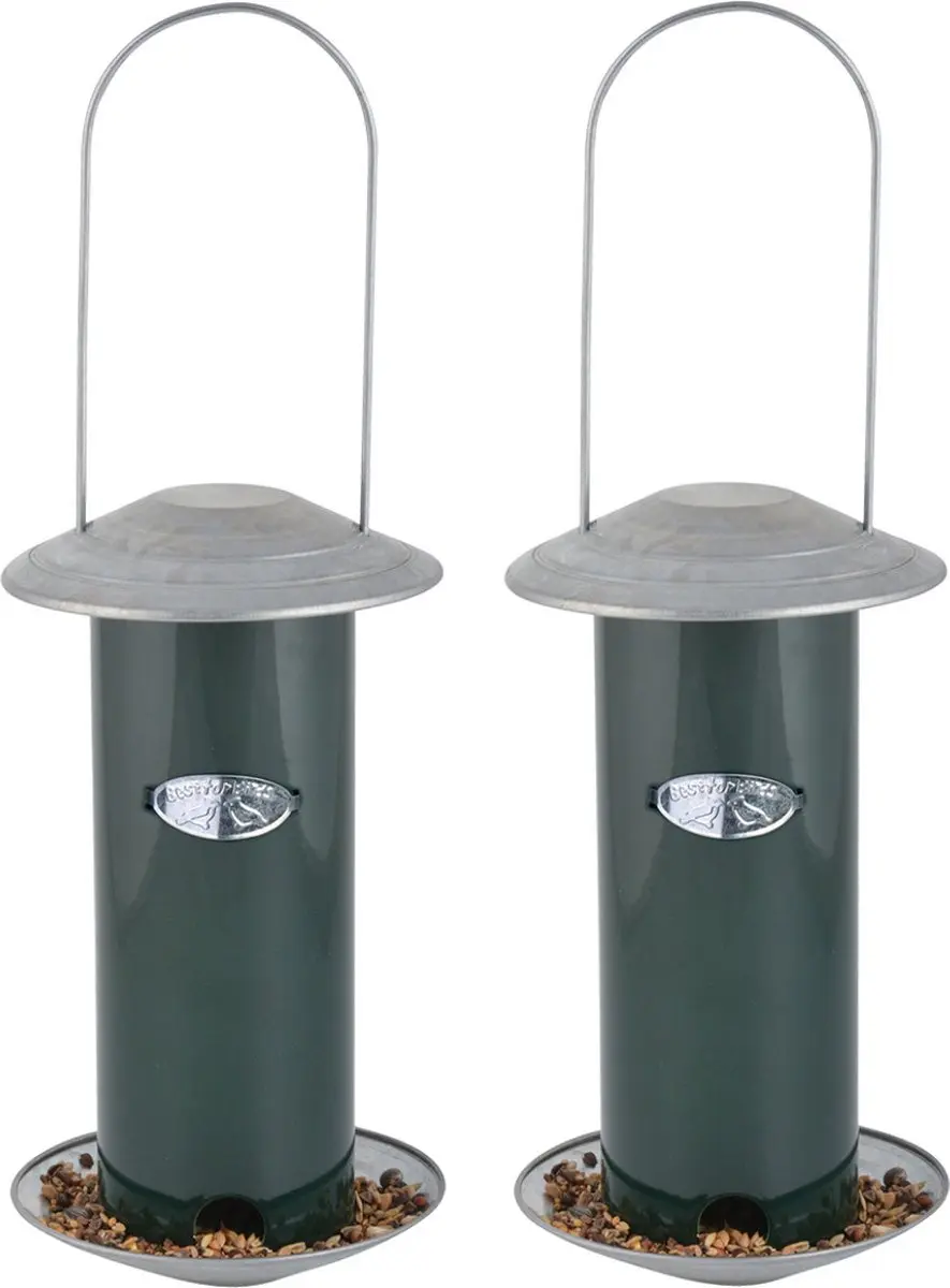 Esschert Design Silo Vogelvoederhuisje - Groen 12,7x12,7x22,8cm