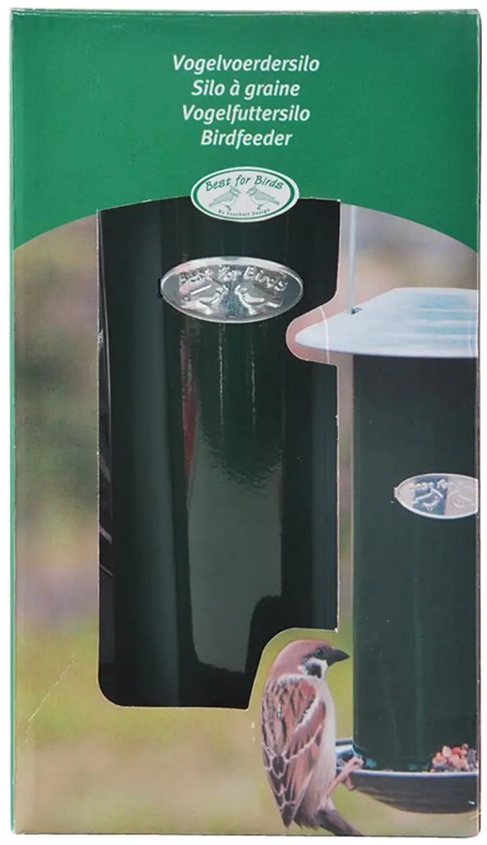 Esschert Design Silo Vogelvoederhuisje - Groen 12,7x12,7x22,8cm