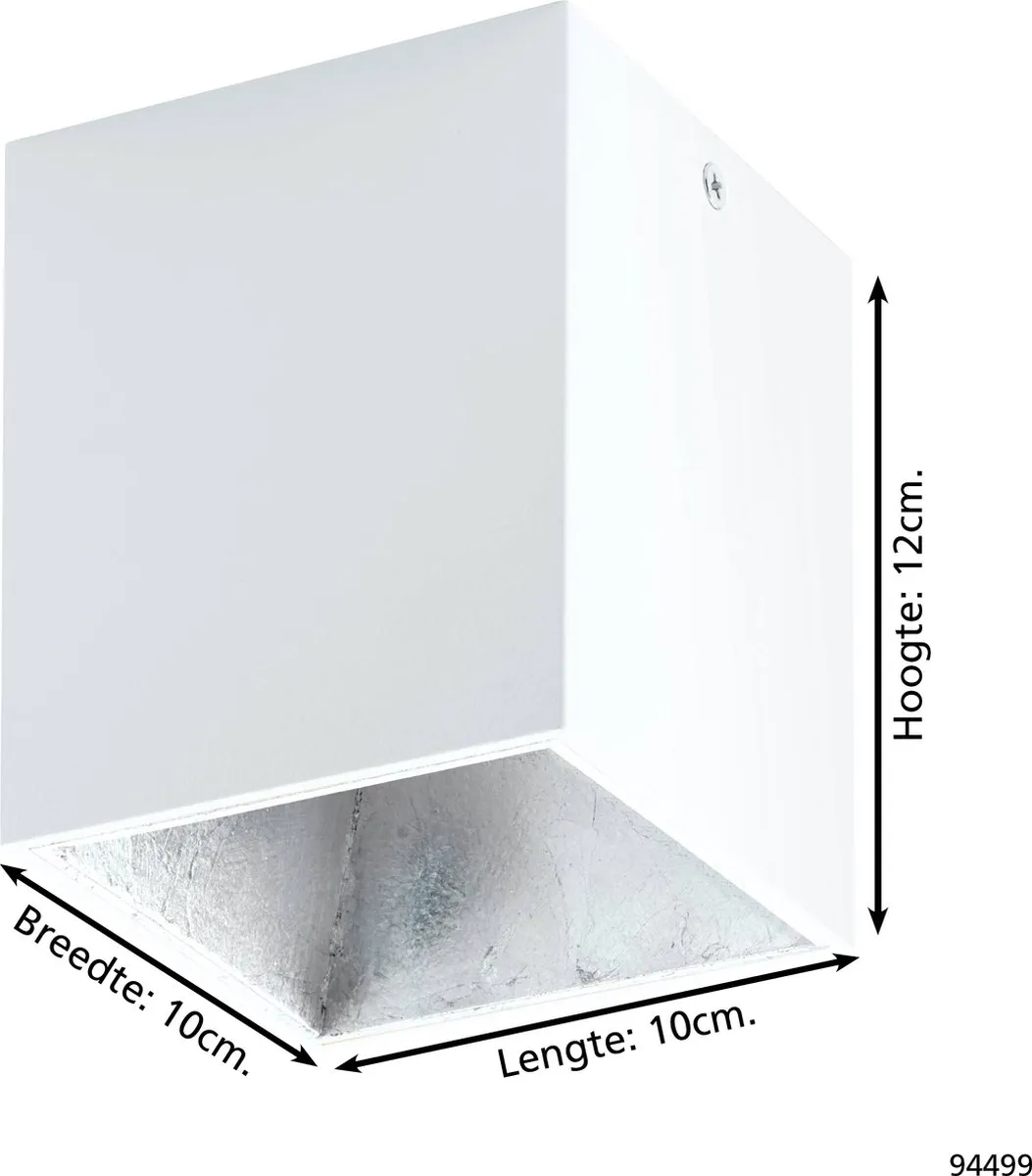 Eglo Polasso Plafondlamp 1 Licht - 100x100mm - Wit - afbeelding 6 van 6