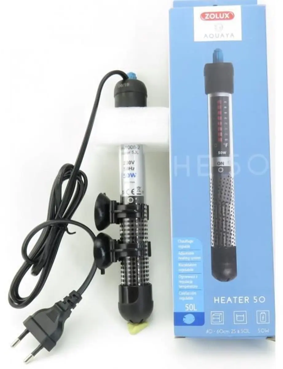 Zolux Aquariumverwarmer 50W - 25-50L - Grijs/Zwart