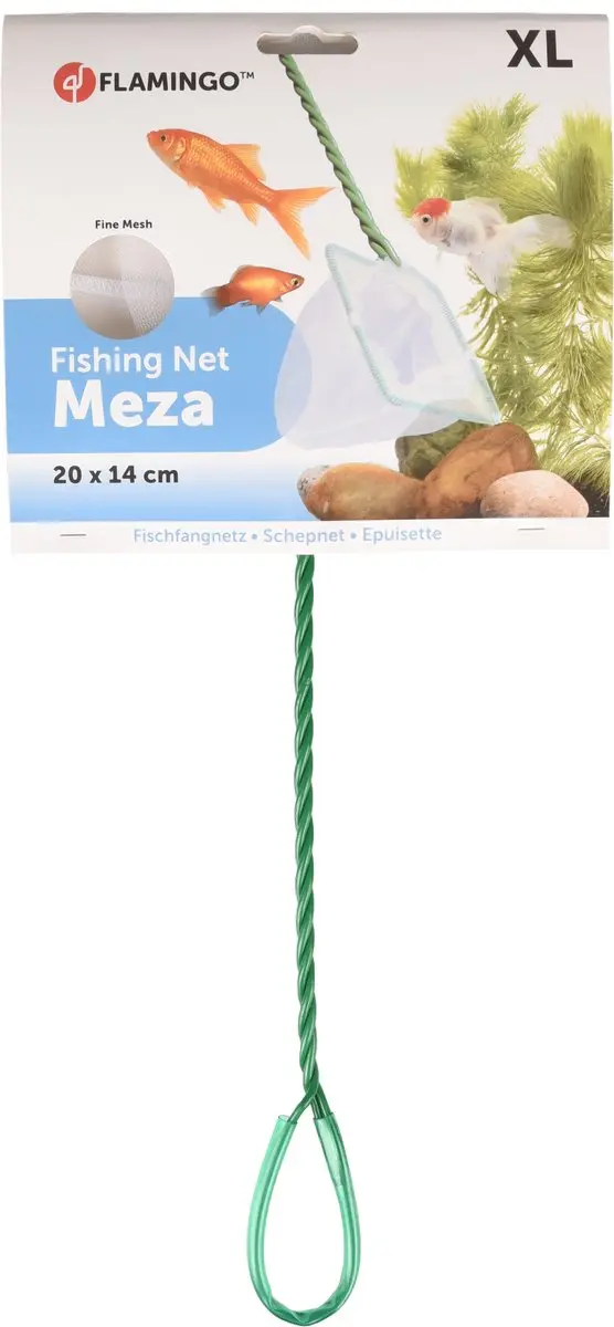 Flamingo Vissen Schepnet Meza Groen - 44x20x14cm