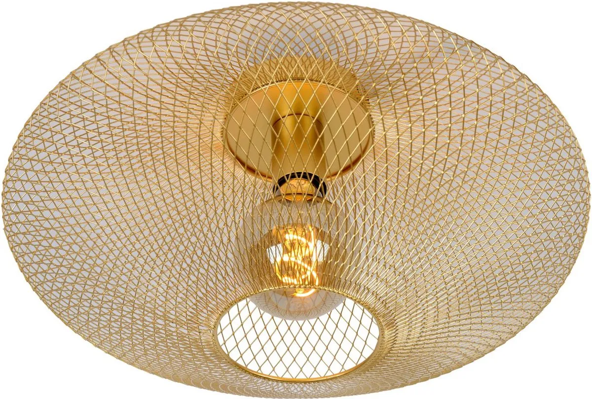 Lucide MESH Plafonnière Ø45cm - Mat Goud/Messing