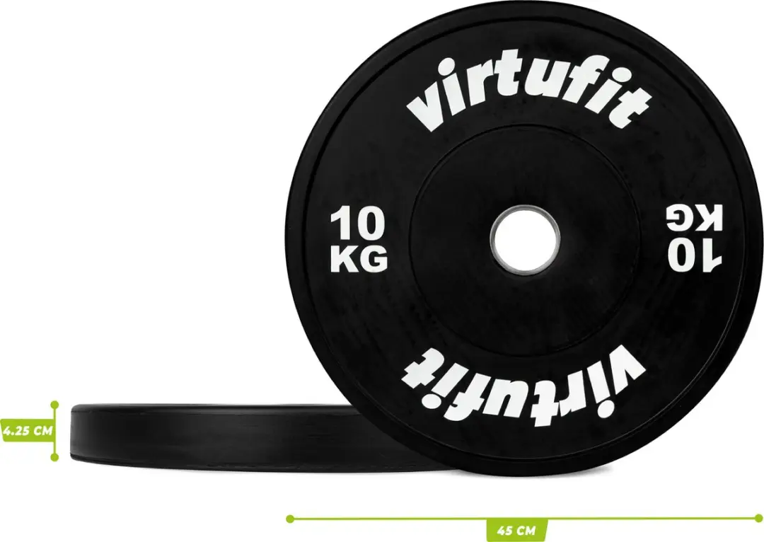 VirtuFit Bumper Plate 50mm 10kg - Zwart