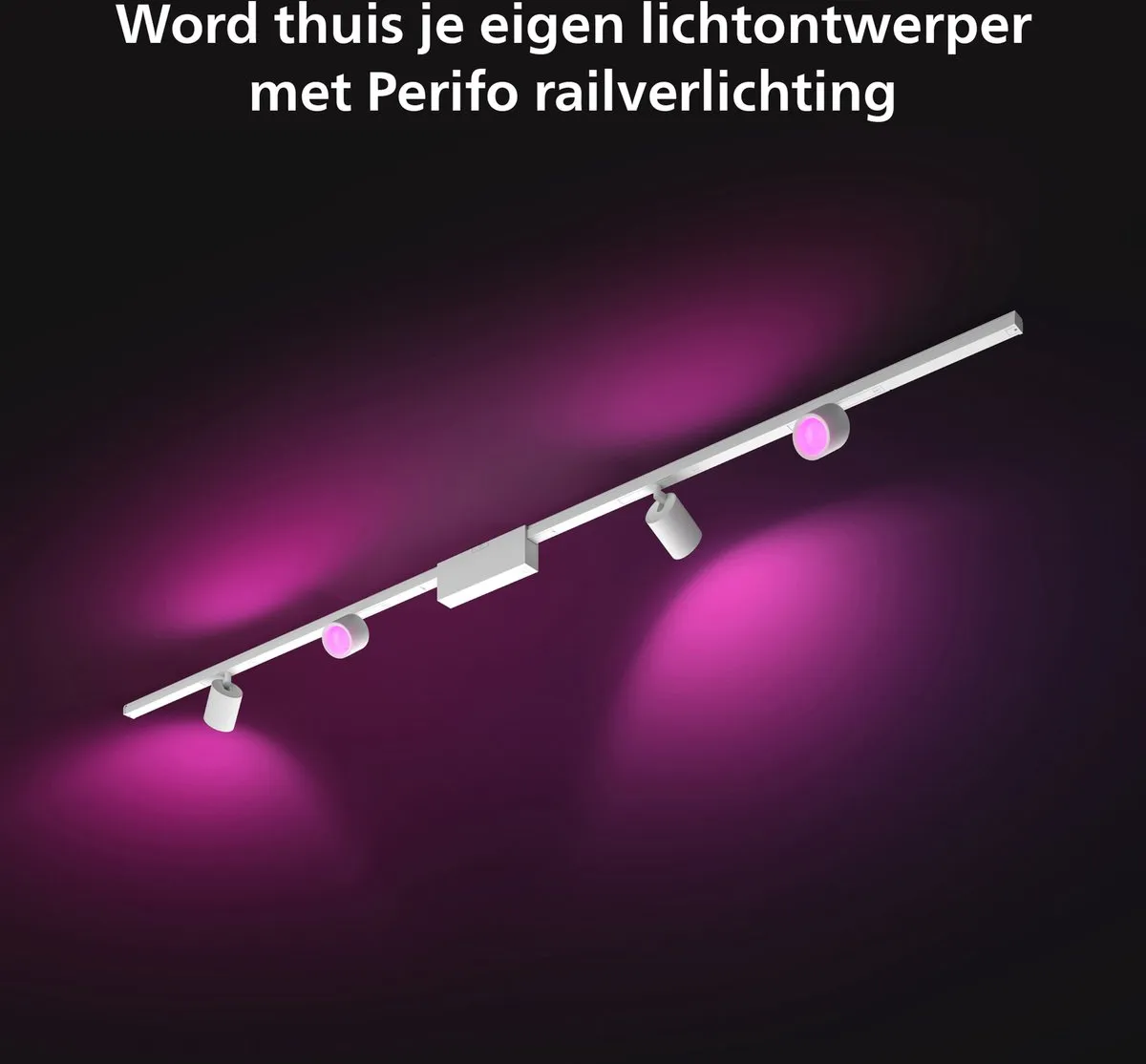 Philips Hue Perifo railverlichting plafond - wit en gekleurd licht - 4-spots - wit - basisset