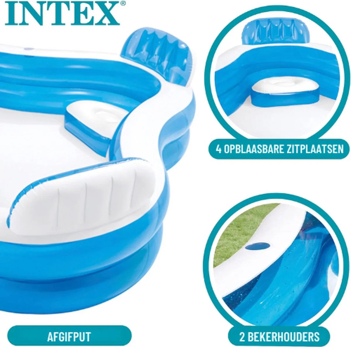 Intex Tanning Pool Opblaasbaar Zwembad - Blauw