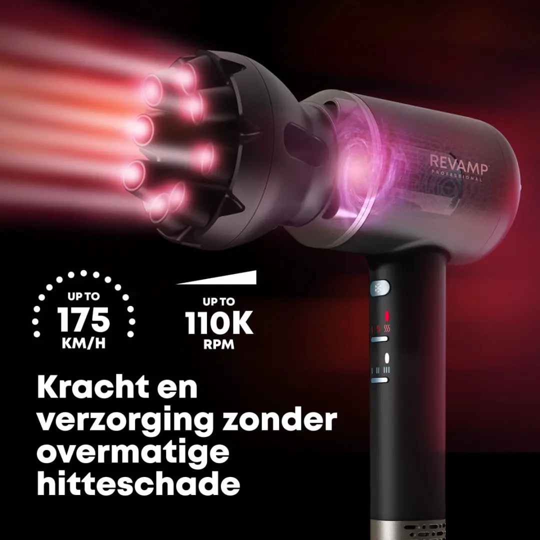 Revamp DR7000 Fohn - 1600W - 4 Warmtestanden - 3 Snelheden - Zwart