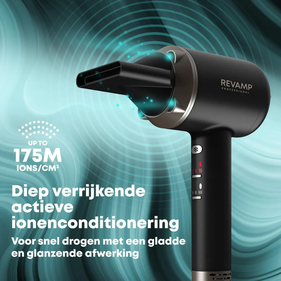 Revamp DR7000 Fohn - 1600W - 4 Warmtestanden - 3 Snelheden - Zwart