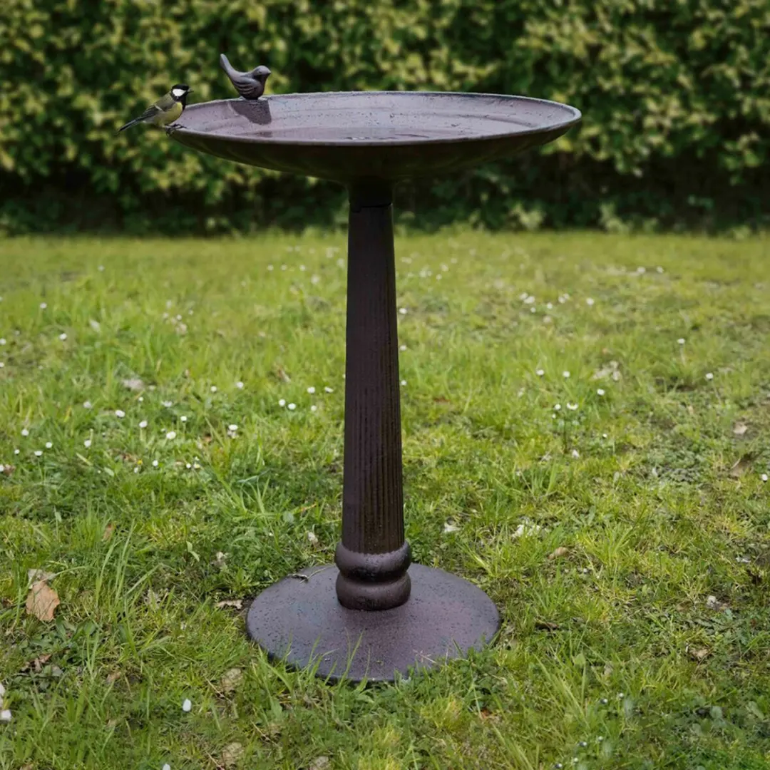 Esschert Design Vogelbad op voet XL - Bruin - afbeelding 6 van 6