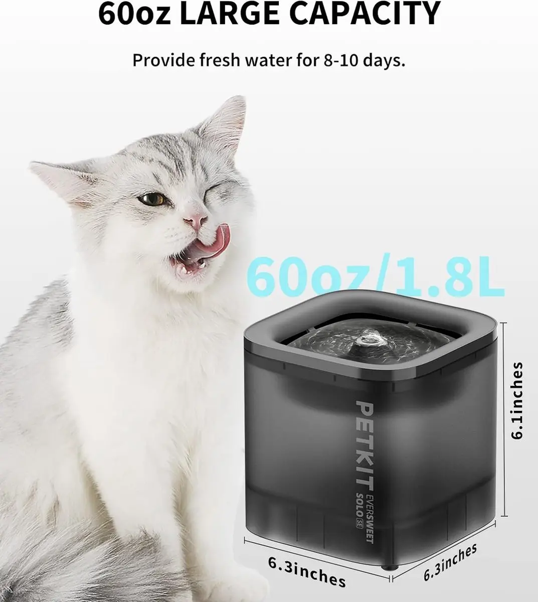Petkit Eversweet Solo SE Automatische Drinkfontein - 1.8L - Zwart