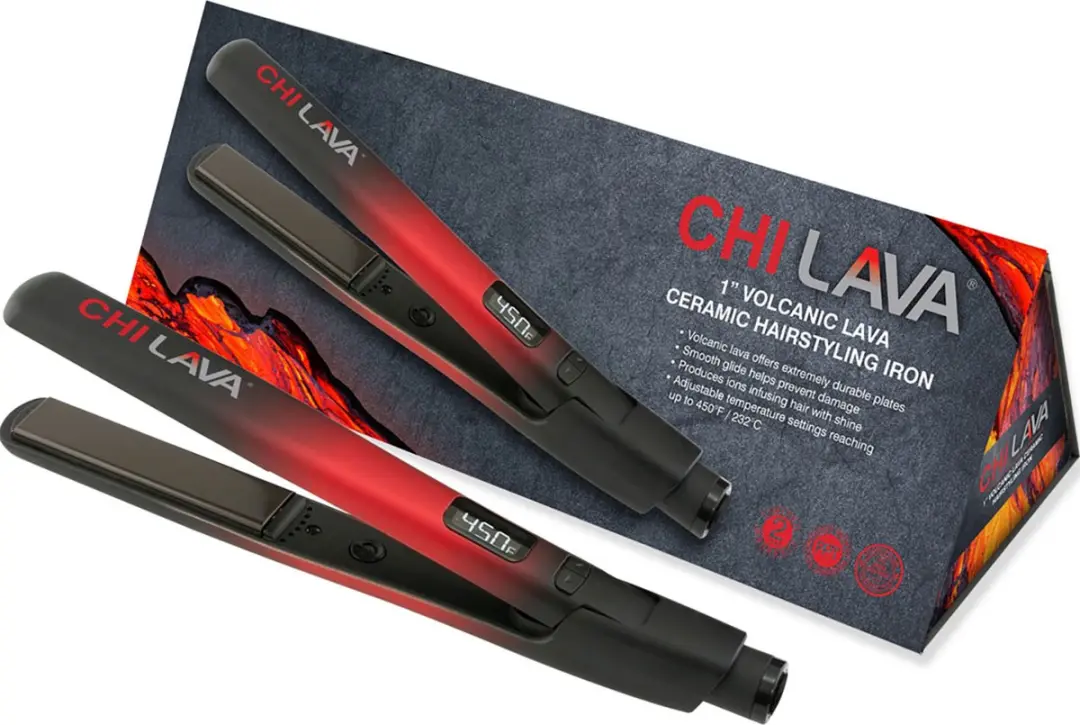 Chi Natural Life Lava Volcanic Ceramic Stijltang - 3 standen - Zwart