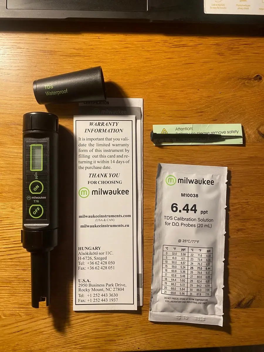 Milwaukee T76 Digitale TDS Meter - Waterproof - 0-9990 ppm - Zwart
