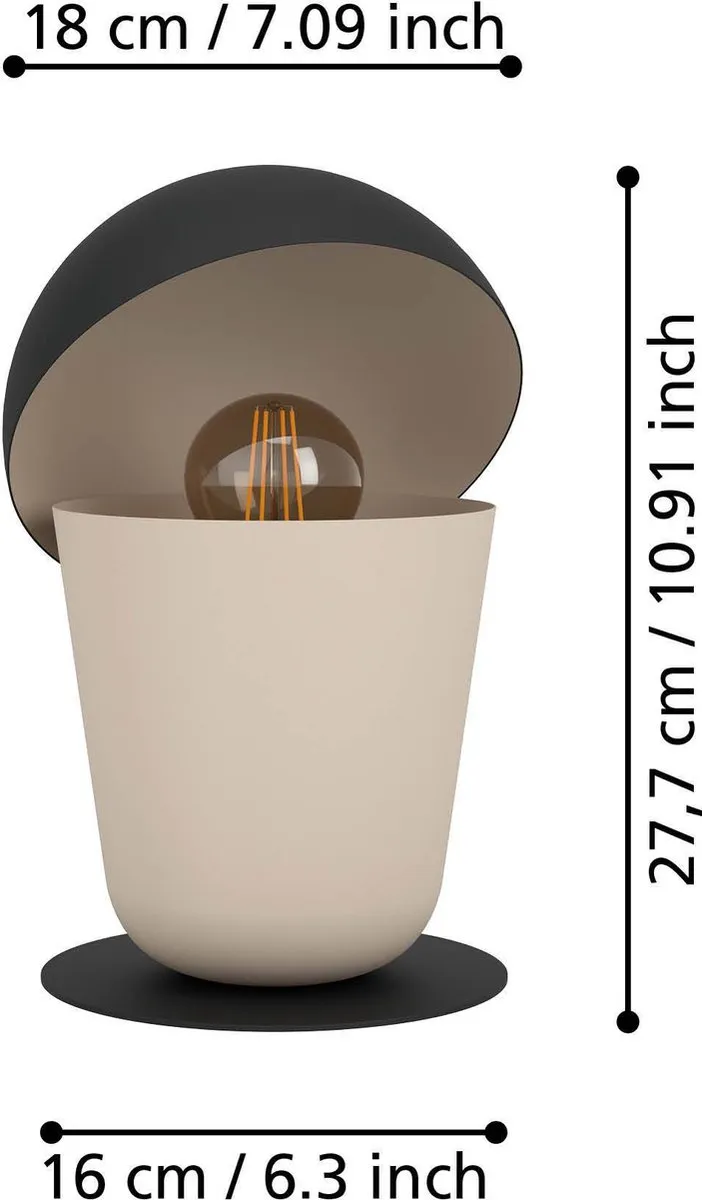 Eglo Batabano Tafellamp Ø18cm - Zandkleur
