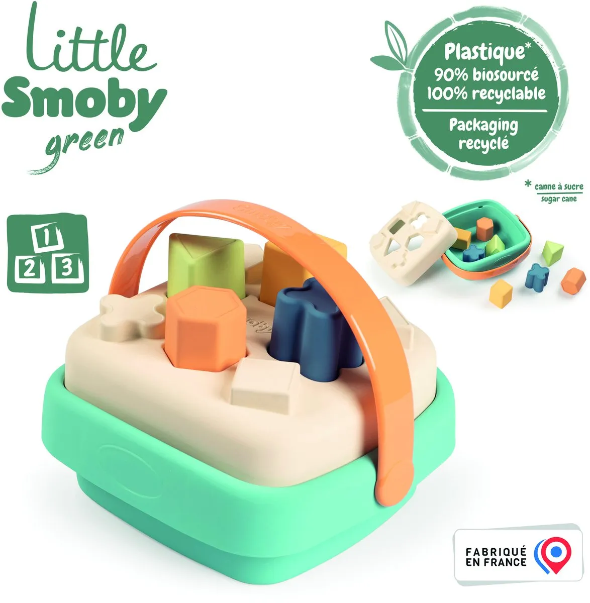 Smoby Vormensorteerder - 6 Stuks - Baby - Blauw/Beige/Groen/Wit