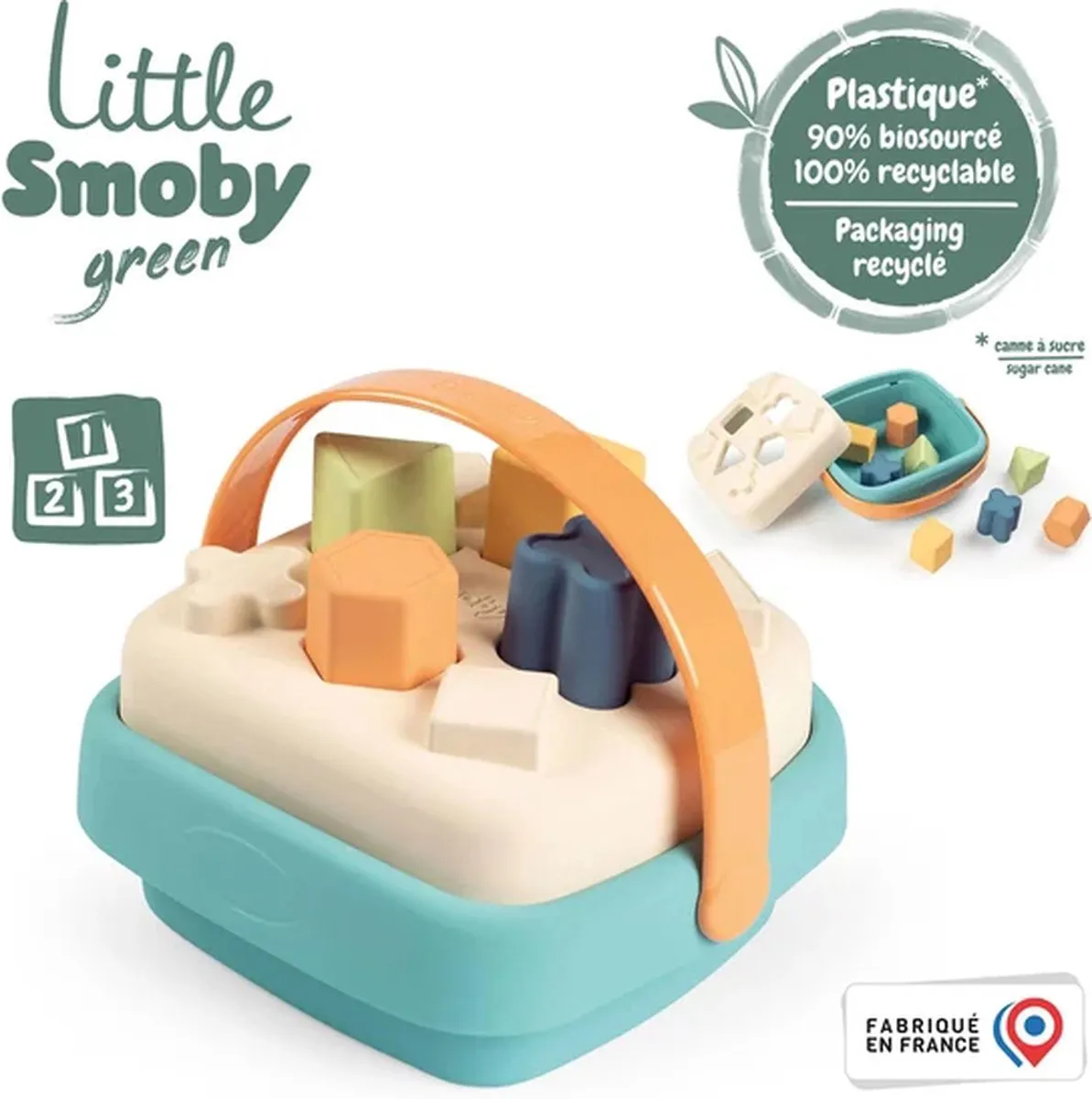 Smoby Vormensorteerder - 6 Stuks - Baby - Blauw/Beige/Groen/Wit