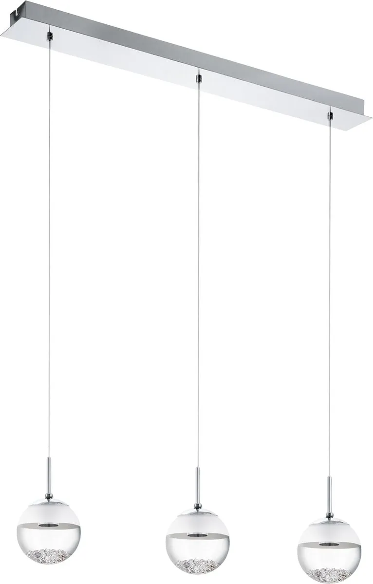 Eglo Montefio 1 Hanglamp 3 LED - Chroom/Glas - Wit