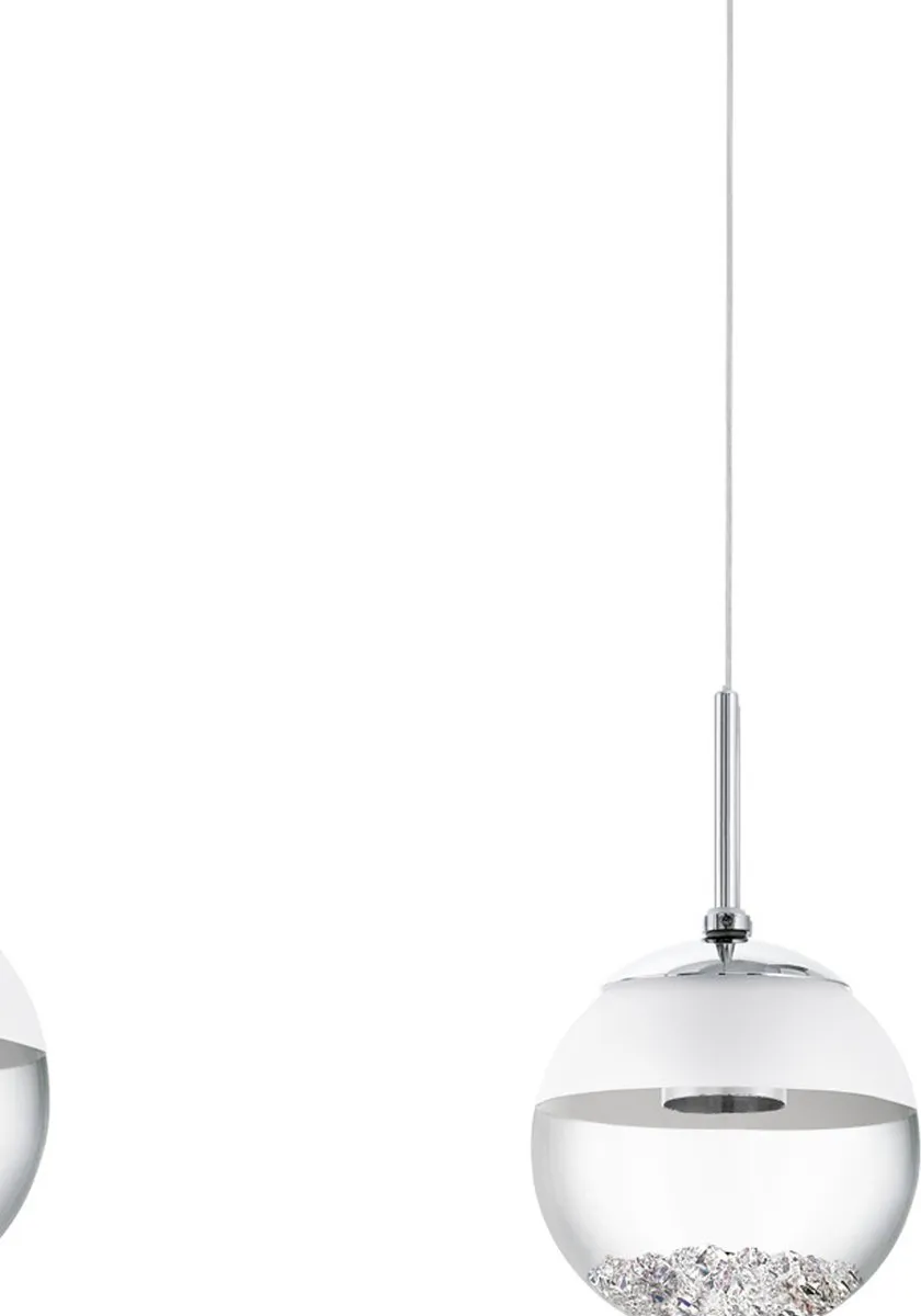 Eglo Montefio 1 Hanglamp 3 LED - Chroom/Glas - Wit