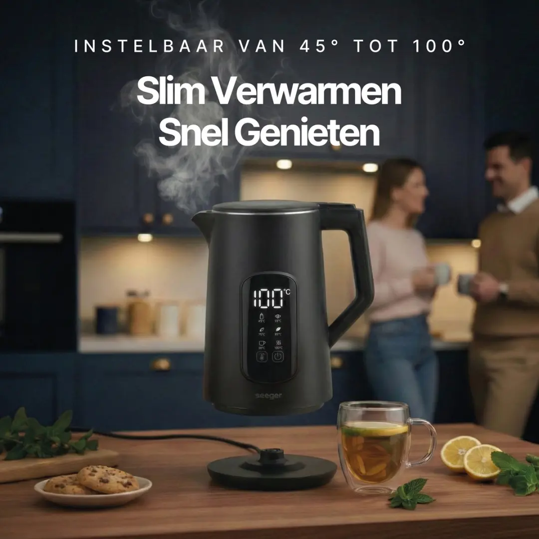 SEEGER SGR1100BK Waterkoker 1.7L - 2200W - Zwart