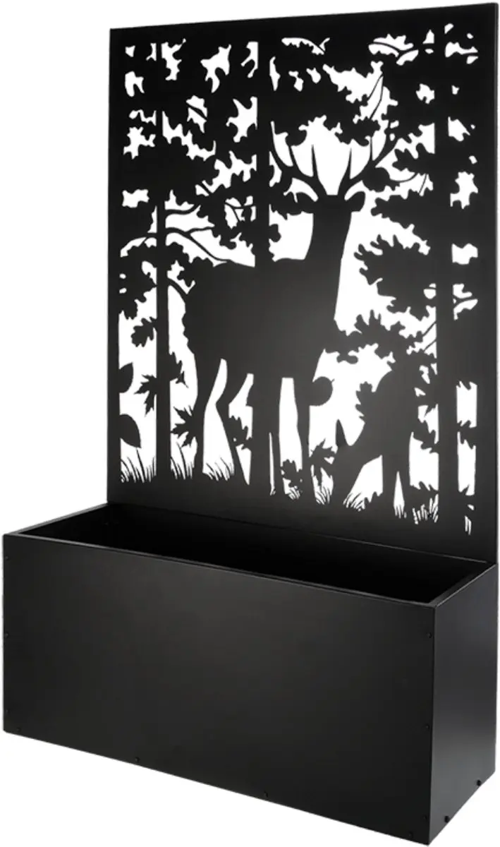 Esschert Design Bloembaklatwerk Vogelmotief IJzer 140x100cm - Zwart