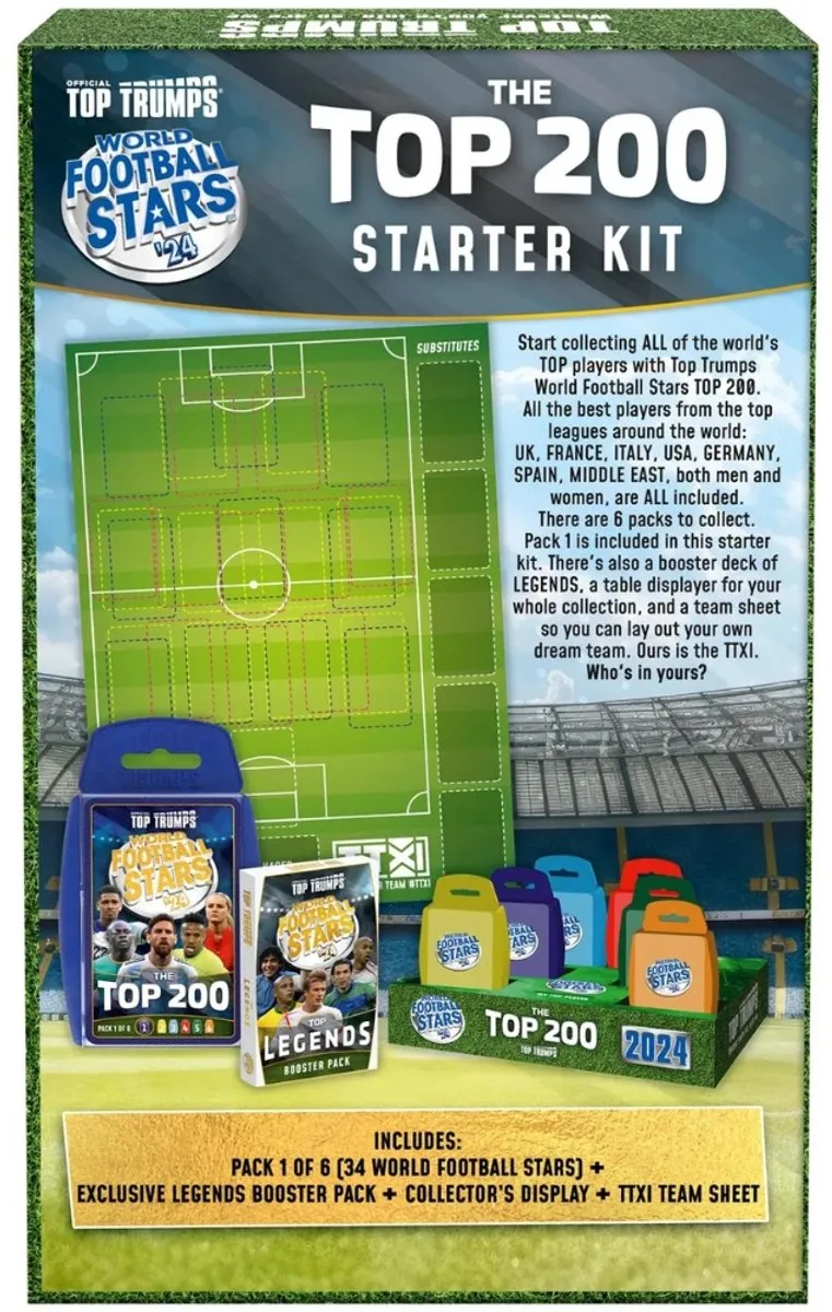 Winning Moves Top Trumps World Football Stars Box Starter Set - 200 Kaarten