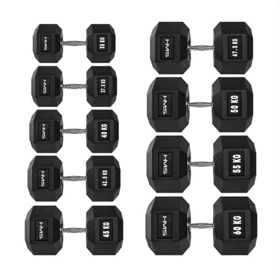 HMS Hexa Pro Hantel 12 kg - Zwart/Zilver