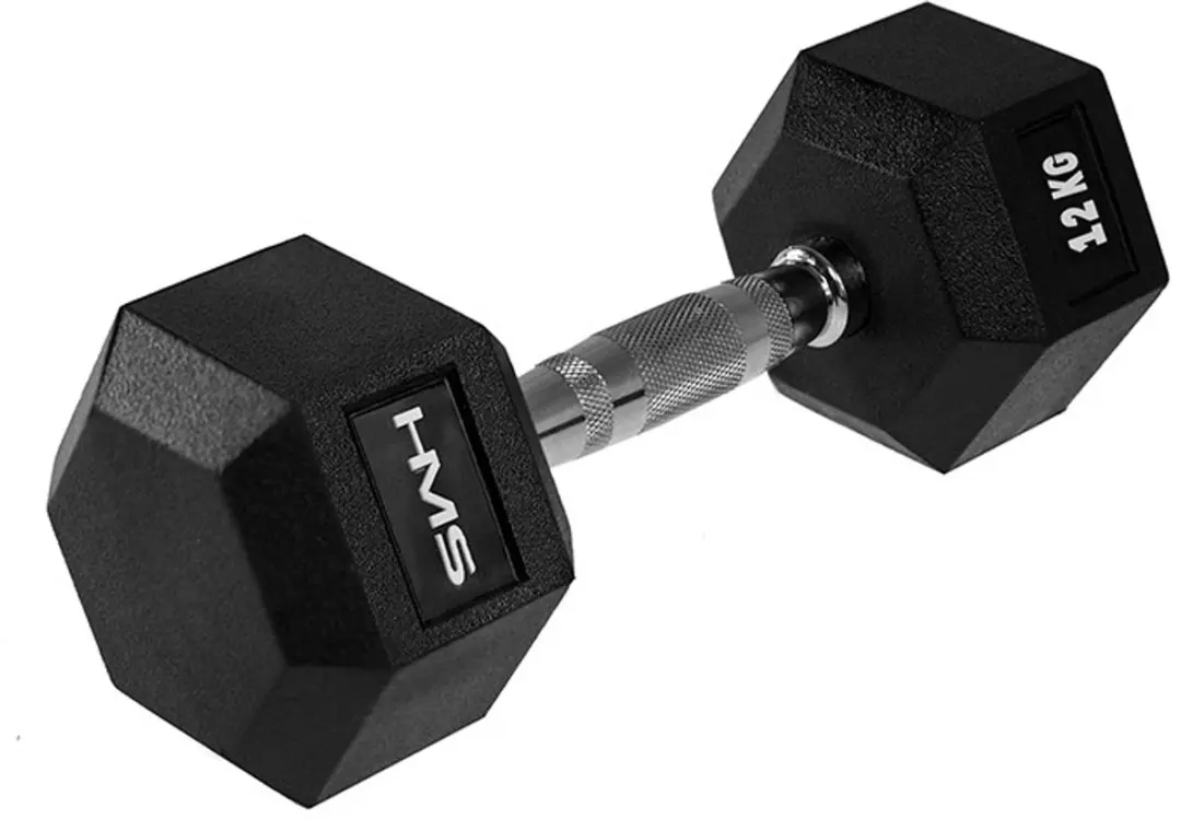 HMS Hexa Pro Hantel 12 kg - Zwart/Zilver