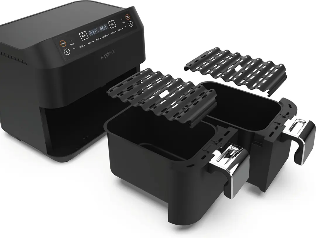 Maxxmee Airfryer 2400W - 2x 3,8L - 6 Programma's - Zwart