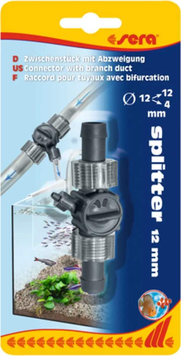 Sera Tussenstuk met aftakking Ø16/16/4mm - Grijs/Zilver