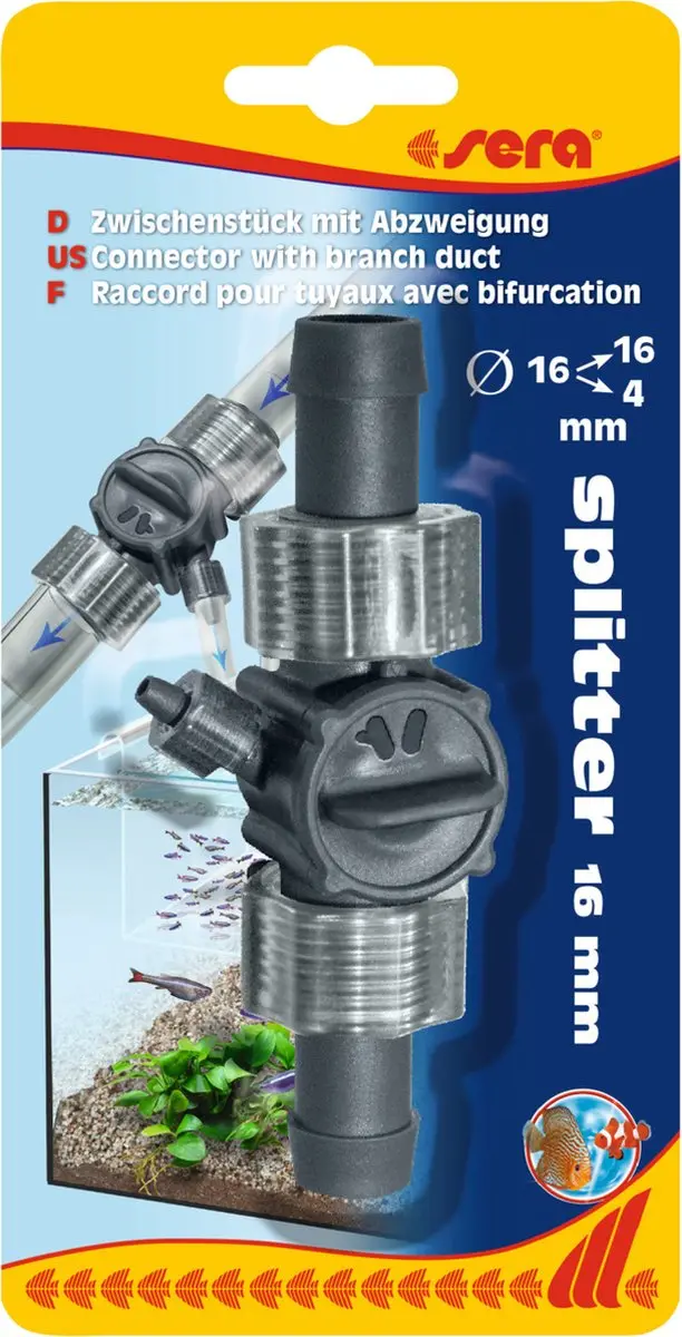 Sera Tussenstuk met aftakking Ø16/16/4mm