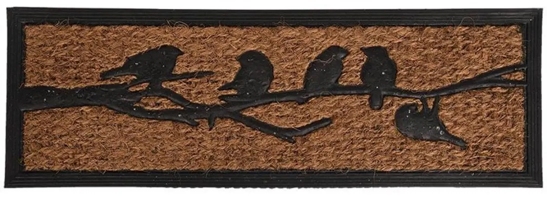 Esschert Design Deurmat Vogels Rubber/Kokos 75x25cm - Bruin