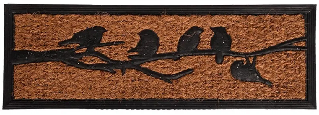 Esschert Design Deurmat Vogels Rubber/Kokos 75x25cm - Bruin