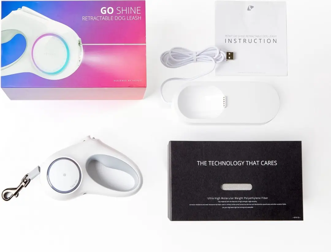 Petkit Go Shine Hondenriem 3m - Verlicht - Wit