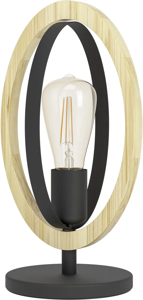 Eglo Basildon Tafellamp E27 - 34,5 cm - Zwart/Bruin