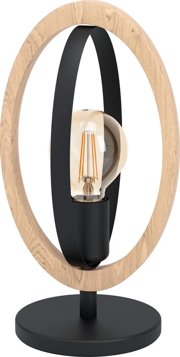 Eglo Basildon Tafellamp E27 - 34,5 cm - Zwart/Bruin