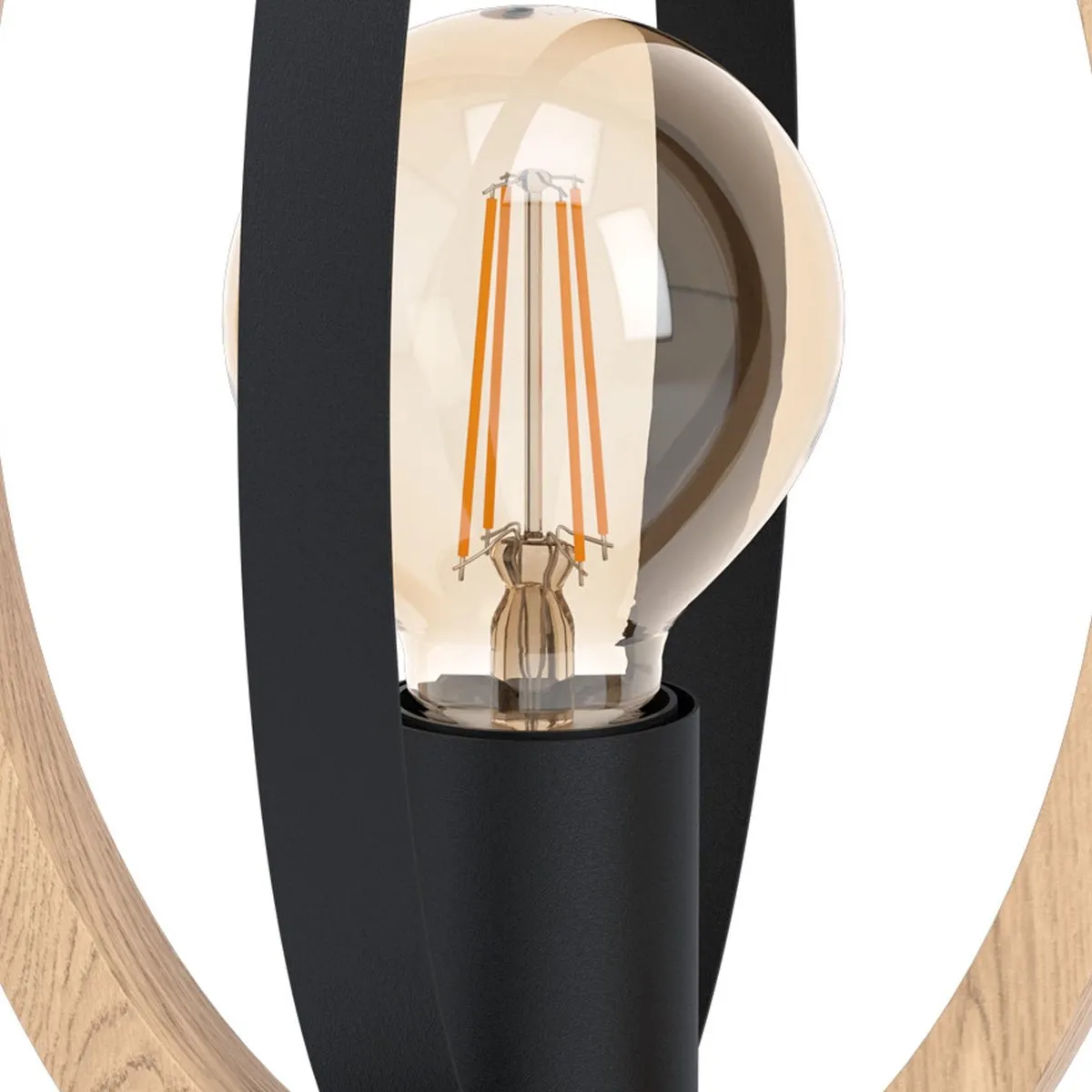 Eglo Basildon Tafellamp E27 - 34,5 cm - Zwart/Bruin