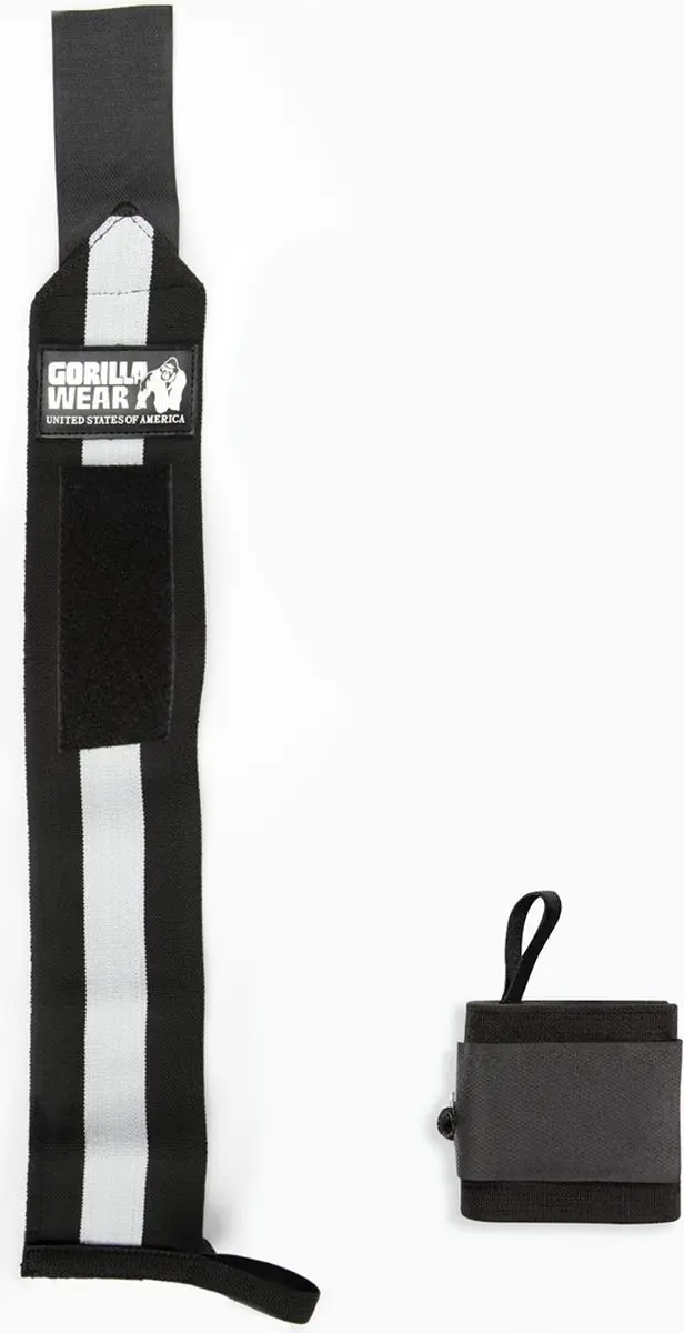 Gorilla Wear Wrist Wraps Ultra Krachttraining Handschoenen - Zwart/Wit