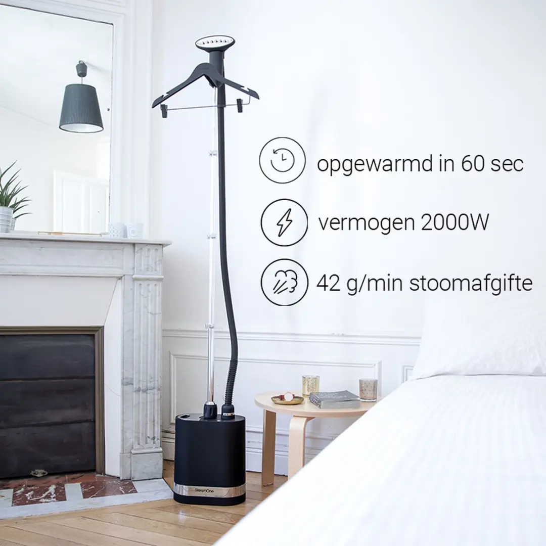 SteamOne SY70SB Kledingstomer - 2000W - 1.2L - Zwart