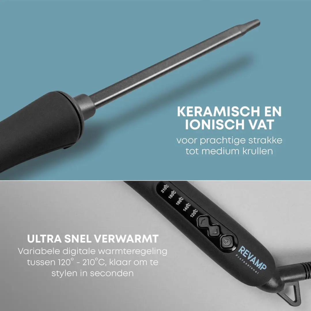 Revamp Progloss Krultang 10mm - Strakke Krullen - Incl. hittebestendige handschoen