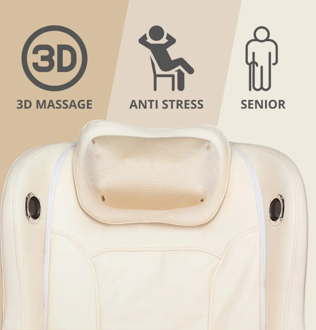 NRG Wellness Excellent Massagestoel - Beige - 3D Kuit/Hoofdmassage - afbeelding 6 van 6