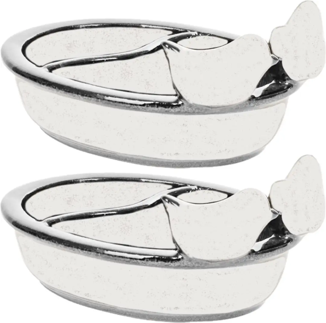 Esschert Design Vogelvoeder- en drinkschaal Wit Keramiek 21cm