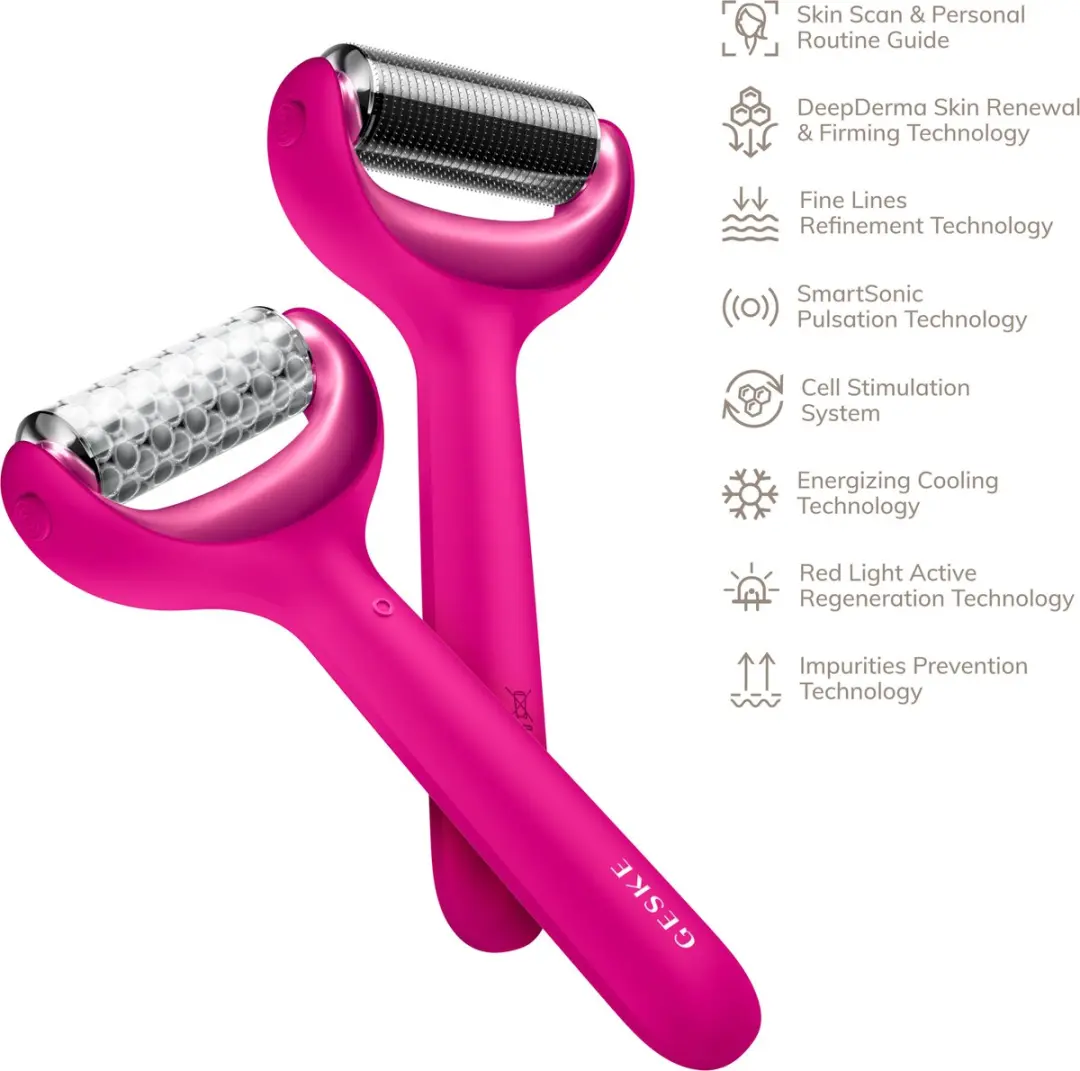 GESKE SmartAppGuided MicroNeedle Roller 8-in-1 - Magenta