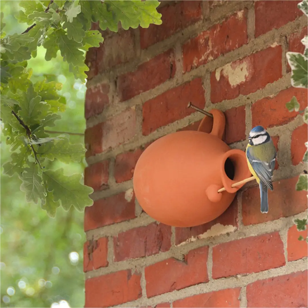 Esschert Design Vogelpot Mezen/Mussen Hangend - 23x14x17cm - Bruin