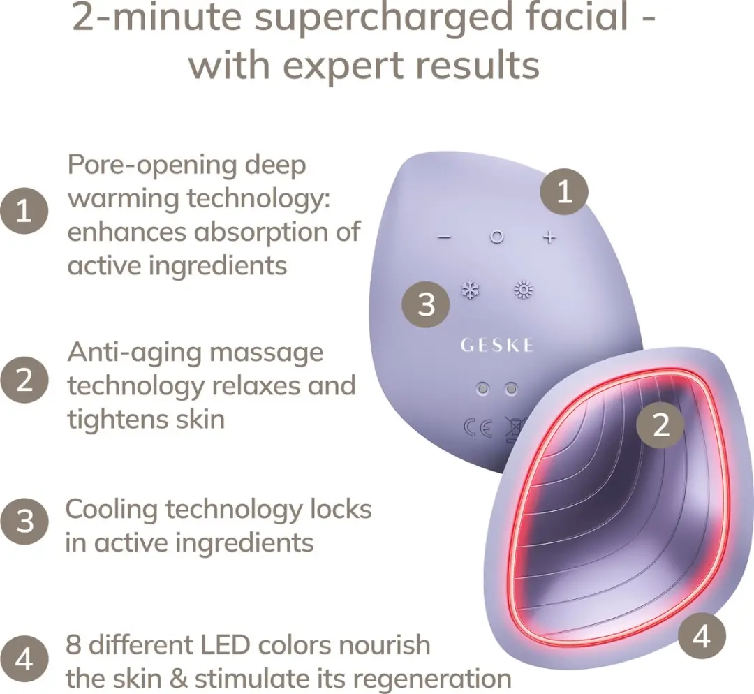 Geske SmartAppGuided Sonic Warm & Cool Mask GK000002PL01 - Paars