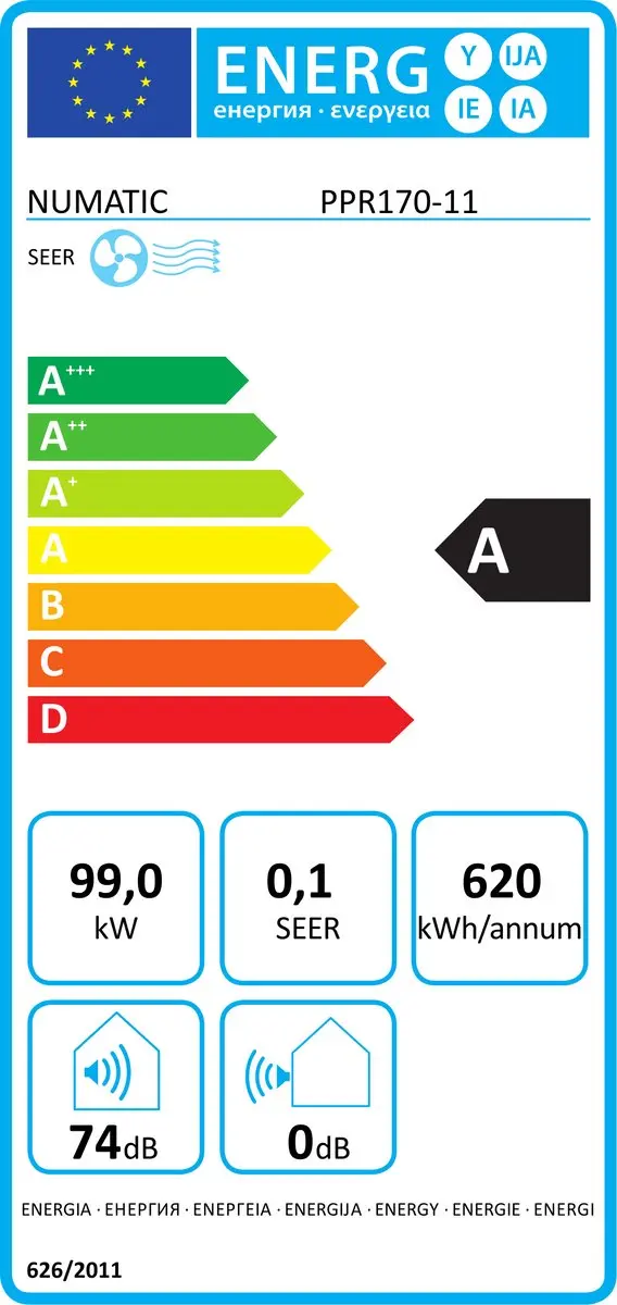 Numatic PPR170-11 Stofzuiger - 620W - 7L - Zwart