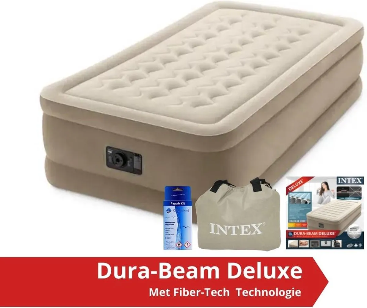 Intex Ultra Plush Luchtbed 191x99x46cm - Beige