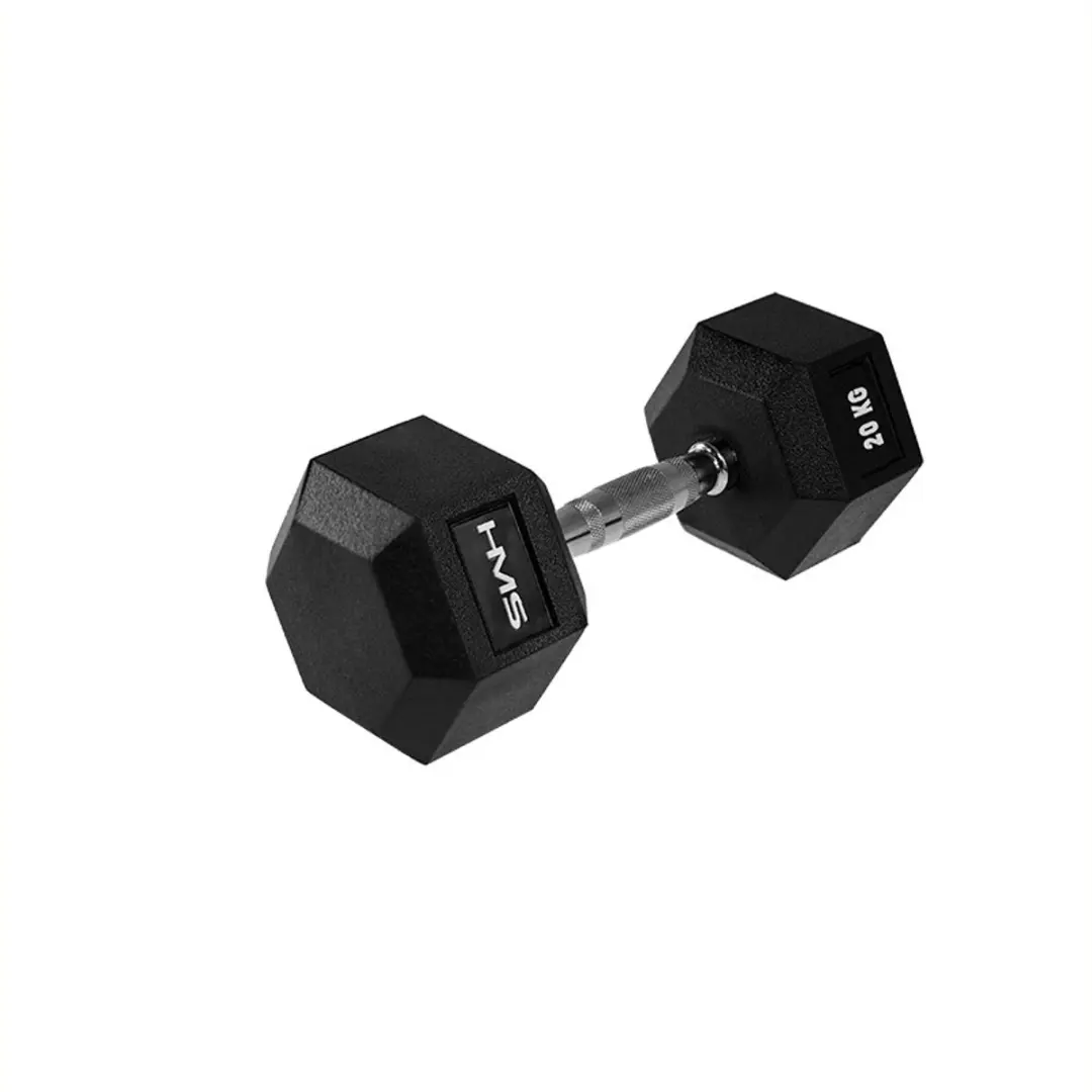 HMS Hexa Pro Dumbbell 20 kg - Zwart/Zilver