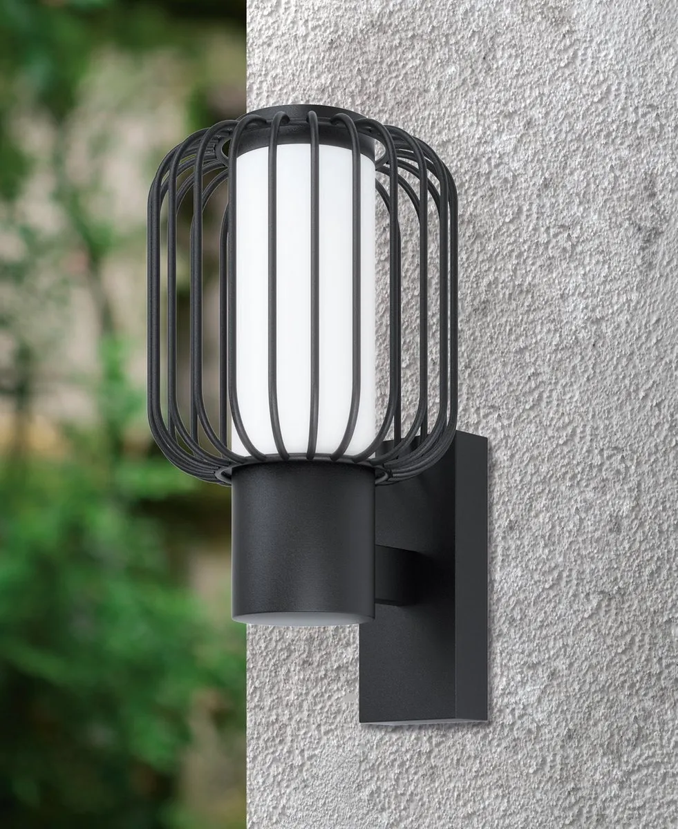 Eglo Ravello Wandlamp Buiten E27 - 16,5cm - Zwart/Wit