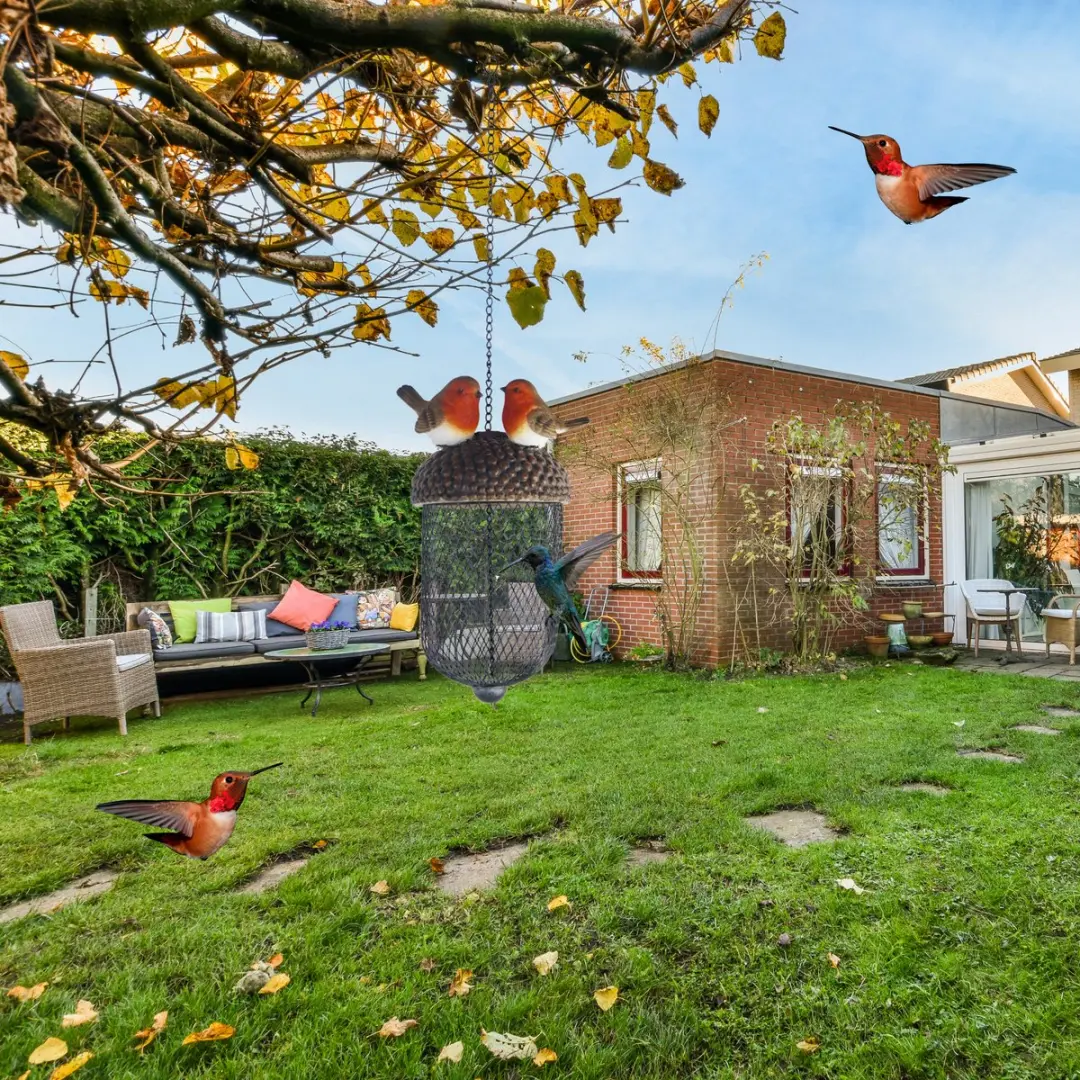 Esschert Design Voederhanger Roodborst - Vogelhuisje Multi